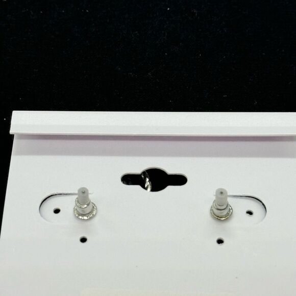 Silver Drop Crystal Stone dangling Citrine Earrings 1 inch - Picture 4 of 5